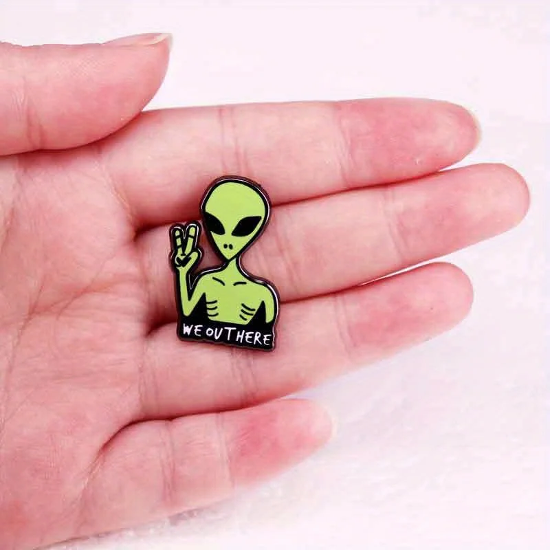 We Ovthere Letter Enamel Alien Brooch Badge Pin Party Accessory view 2