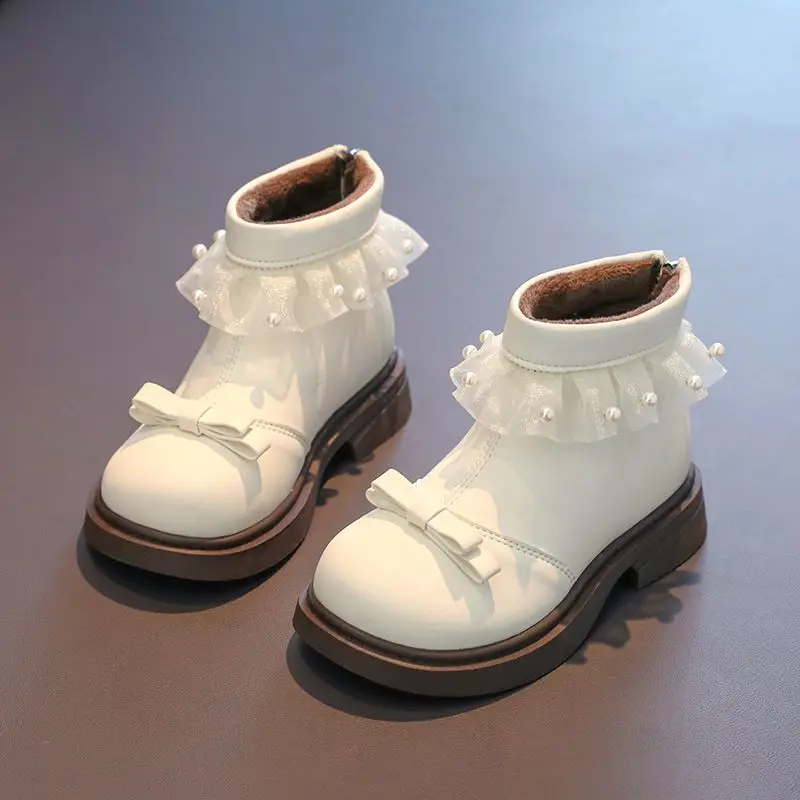 

Girls Princess Ankle Boots 2026 Autumn Winter Soft Sole Warm Faux Fur Cold Weather Kids Short Boots Stylish Kids Boots