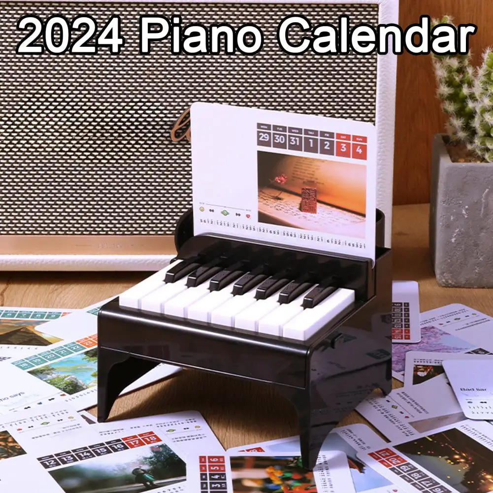 Calendario de práctica de Piano para principiantes, calendario Musical con 52 partituras musicales, recargable por Usb, decoración de escritorio 3d, 2024