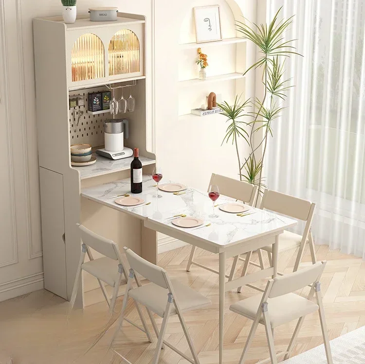 Durable Long - lasting Household table, dining edge cabinet, integrated wall facing, multifunctional rectangular telescopic