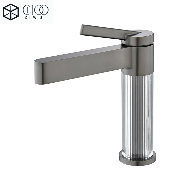 CHOOXIWU - Pia cascata de aço inoxidável, torneira alta e baixa, pia de banheiro, quente e fria, decoração de melhoria da casa