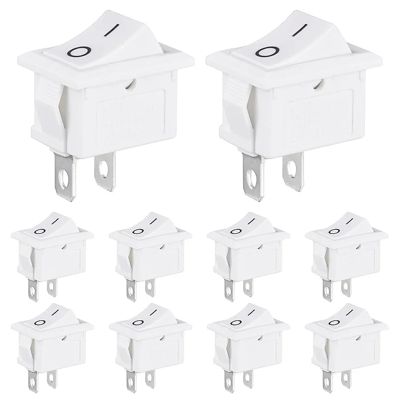 

Toggle Switch 2-Pin White On Off 6A 250V AC 10A 125VAC Rectangle Switch Built-in Switch Embedded 2 Position 2Pin Boot Switch