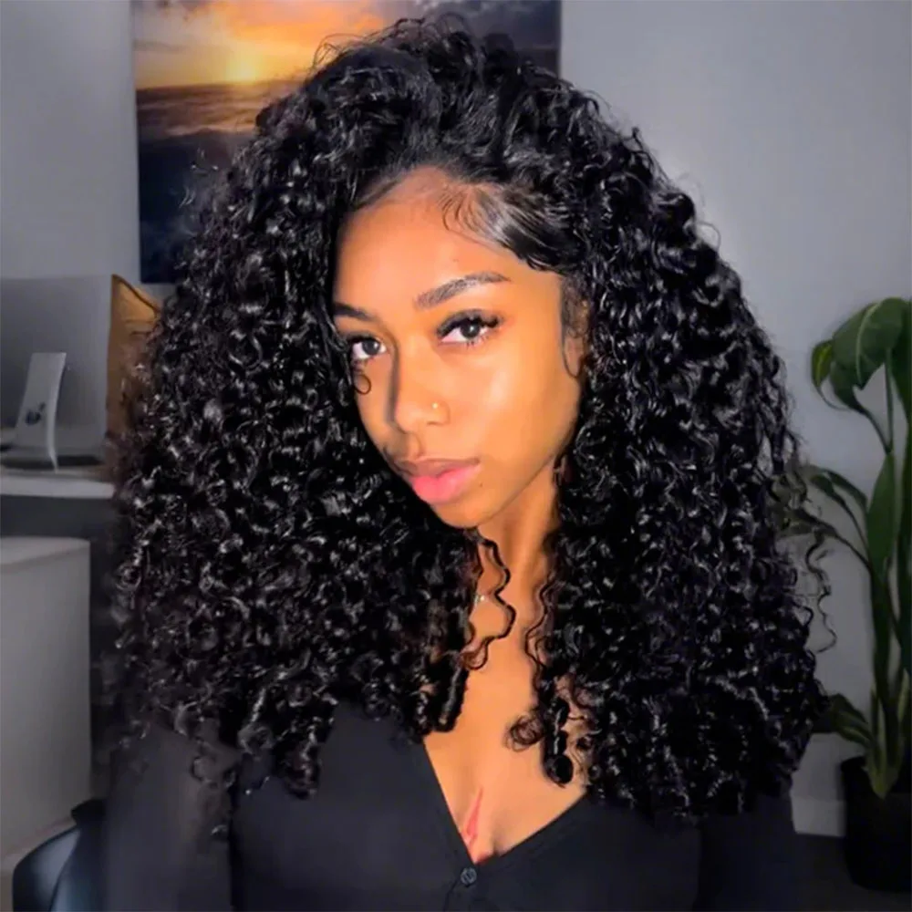 Peluca de cabello humano rizado birmano de 36-40 pulgadas con encaje frontal HD 13x6, densidad 200, onda profunda, pelucas de cabello frontal completo con encaje 13x4 para mujer
