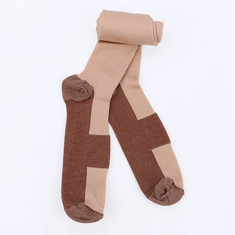 

2Pcs/Lot Copper Fiber Long Socks Compression Pressure Stockings Outdoor Basketball Running Cycling Socks