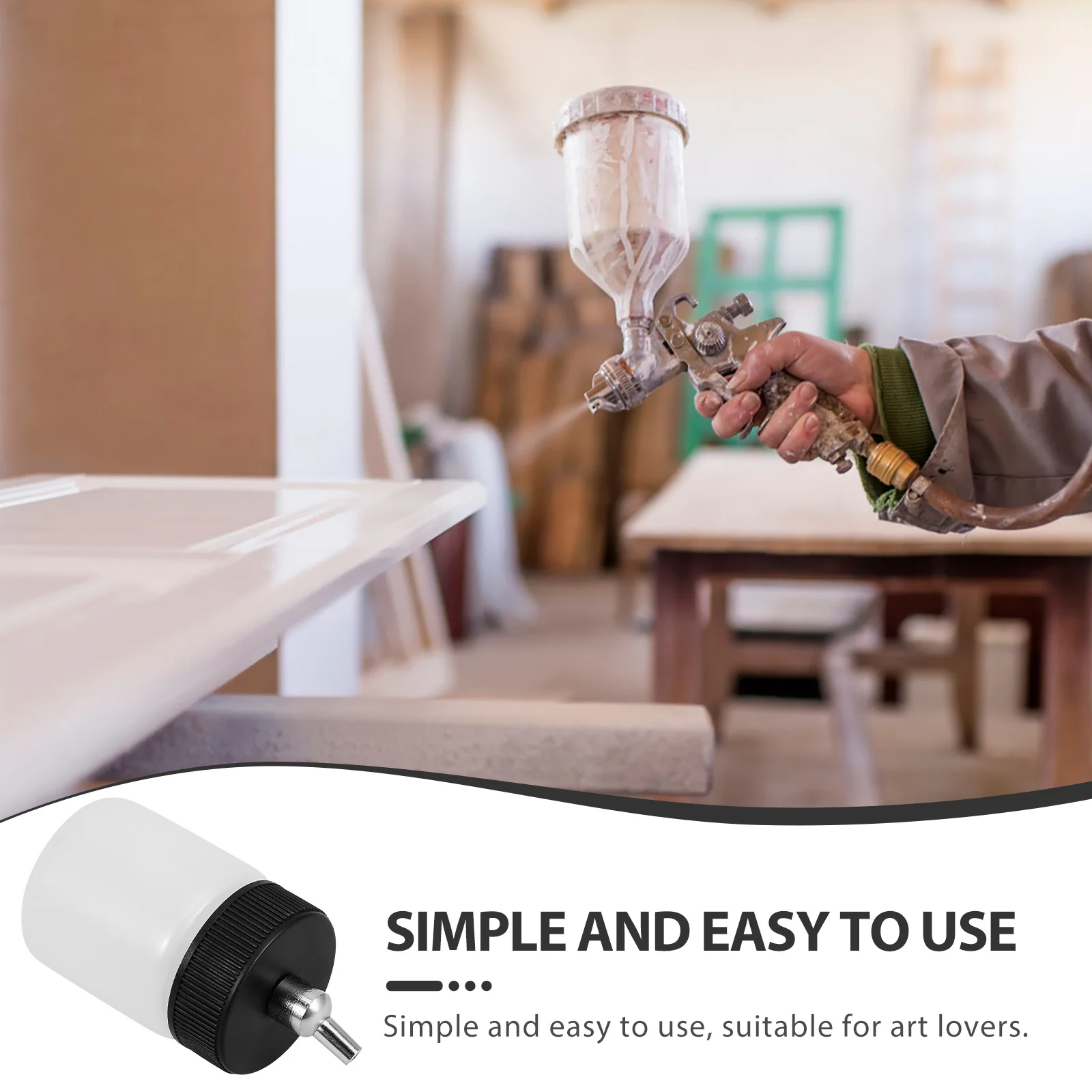 2 قطعة كوب طلاء البخاخة الاحترافي قابل للاستبدال، تصميم مضاد للتآكل، رش دقيق، يقلل من النفايات، سعة كبيرة