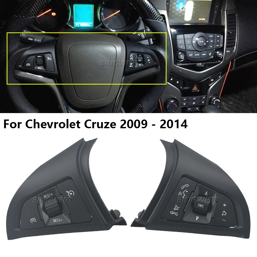 Multi-media Car Cruise Control Switch Multifunction Steering Wheel Button Bluetooth Audio For Chevrolet Cruze 2009 2010 - 2014