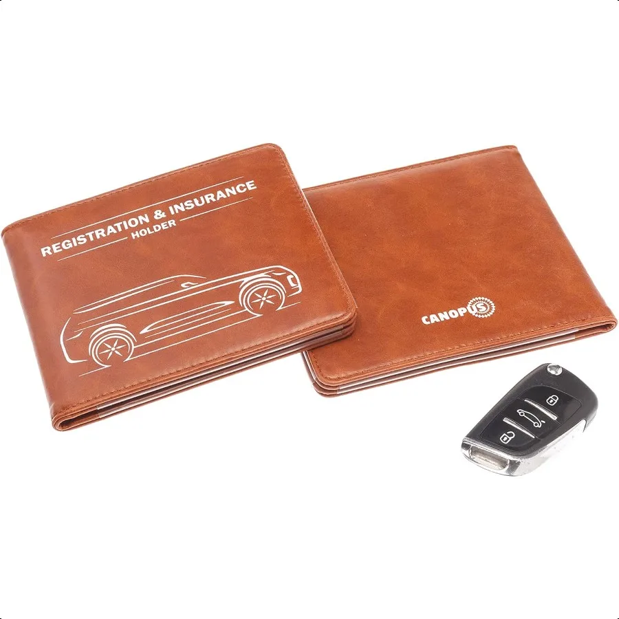 Porta documenti per auto con registrazione e assicurazione con chiusura magnetica Porta documenti per auto Portaoggetti per portaoggetti per veicoli Portafoglio per auto Mot