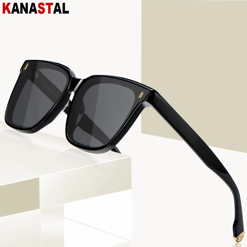 Women Polarized Sunglasses Men UV400 Sun Glasses Acetate Fibre Eyeglasses Frame Night Driving Camping Anti Glare Shade Eyewear