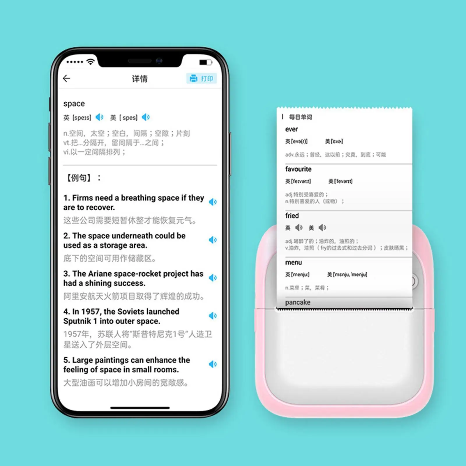 Mini stampante termica Smart stampa istantanea per il lavoro Android iOS Blue