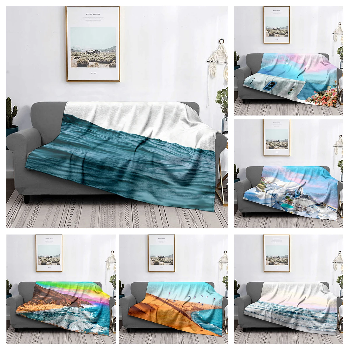 

Home decoration plush Throw Sofa blanket Anime animals Bedspread bed fluffy soft blankets decor Plaid Modern morandi Abstract