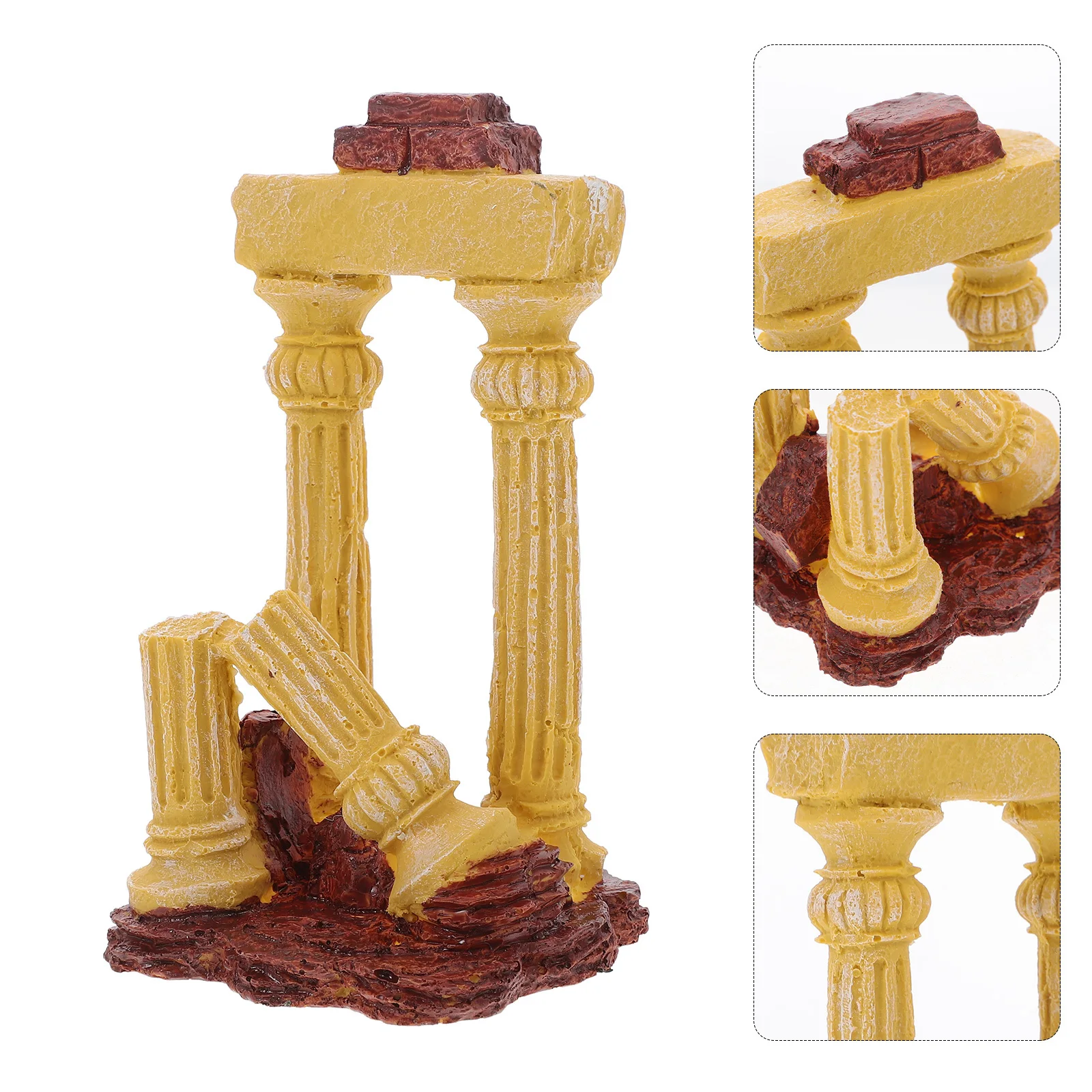 

Aquarium Roman Column Decor Resin Craft Fish Tank Adornment for Underwater Scene Creation Natural Look Habitat Safe for Tropical