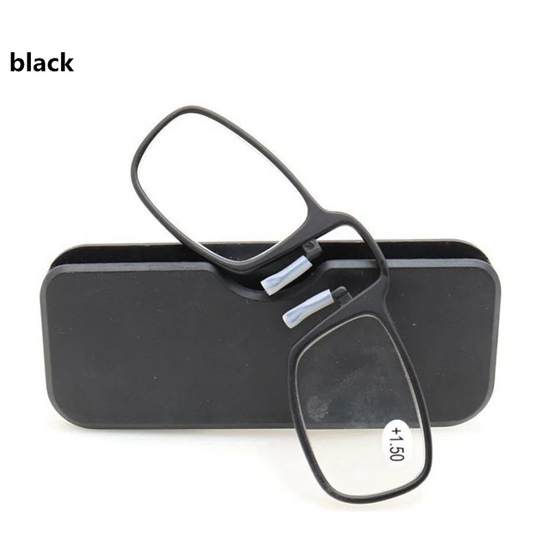 Beinlose TR90-Klemme, Nasenclip auf Lesebrille, für Männer und Frauen, tragbare Mini-Lazy-Presbyopie-Brille, mit Etui + 1 + 1,5 + 2 + 2,5 – Detail 11