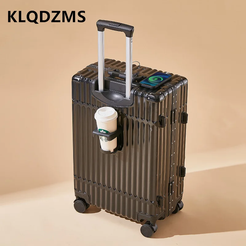 Klqdzms 20 "22" 24 "26 Zoll hochwertiger Koffer Aluminium rahmen Trolley Fall universelles Hochleistungs-Boarding Box Roll gepäck