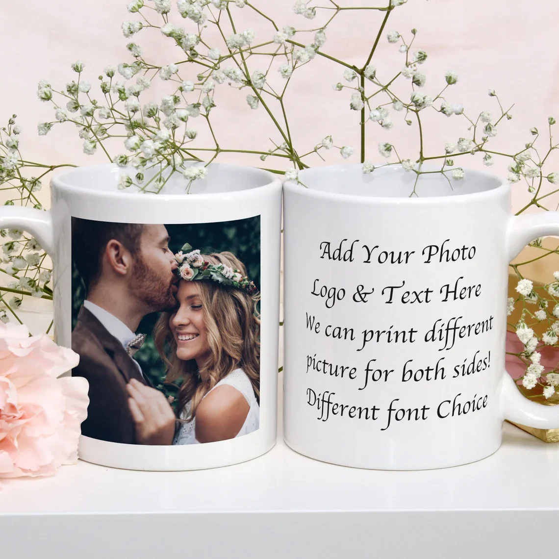 Custom Photo Mug, Personalized Photo Coffee Mug, Anniversary Gift for Her, Custom Photo Coffee Mug, Mug with Photo and Text
