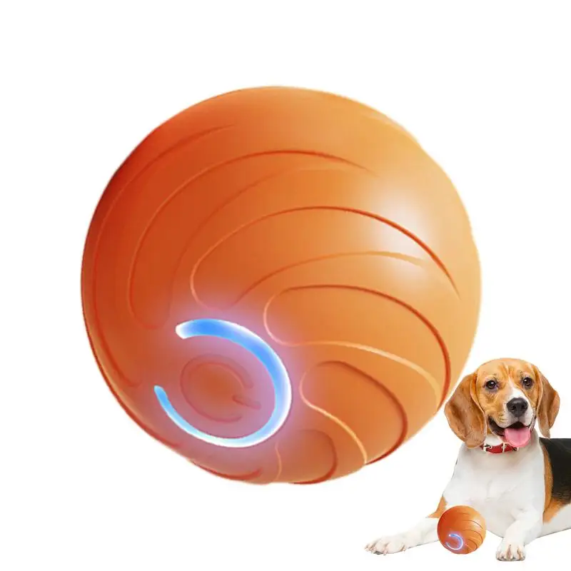 Intelligent Interactive Pet Toy Ball TPR Electric Rechargeable Cat Toy Ball Interactive Cat Toys Ball Fast Rolling With Lights