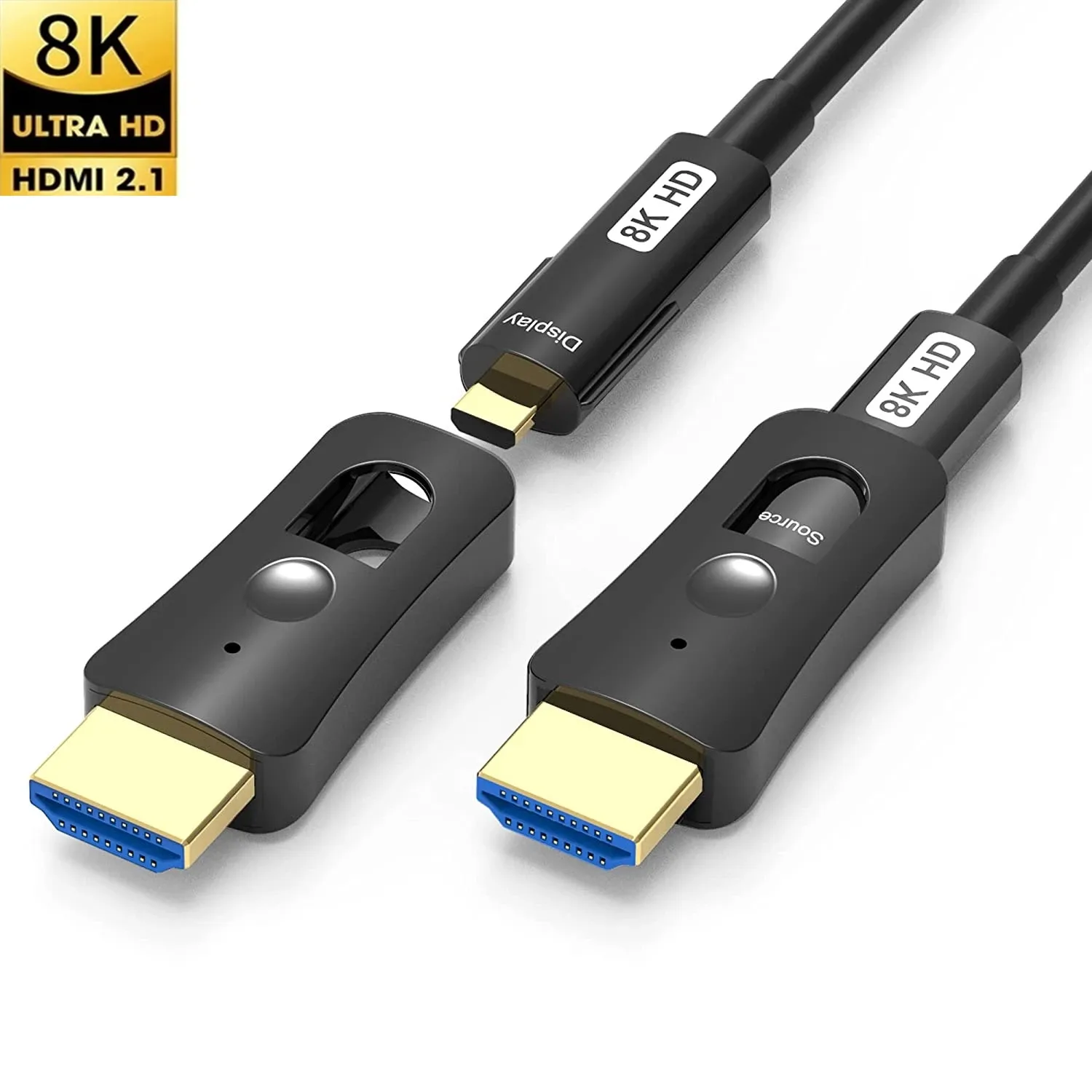 

8K Pipe Optical HDMI-compatible 2.1 Optic Fiber Cable HDR 8K@60Hz 4K@120Hz Micro A to D type Single Head Pullable for PS5 Xbox