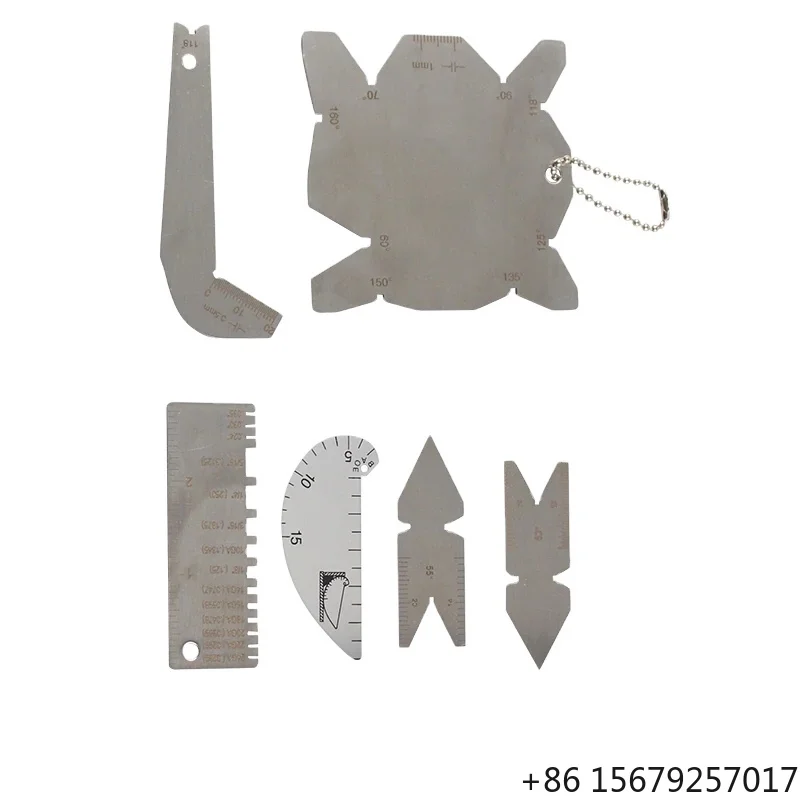 7PCS Taper Welding Gauge Weld Inspection Gage Weld Seam Bead/Fillet/Crown Test Ulnar Ruler Angle Drill TemplateWelding Ruler