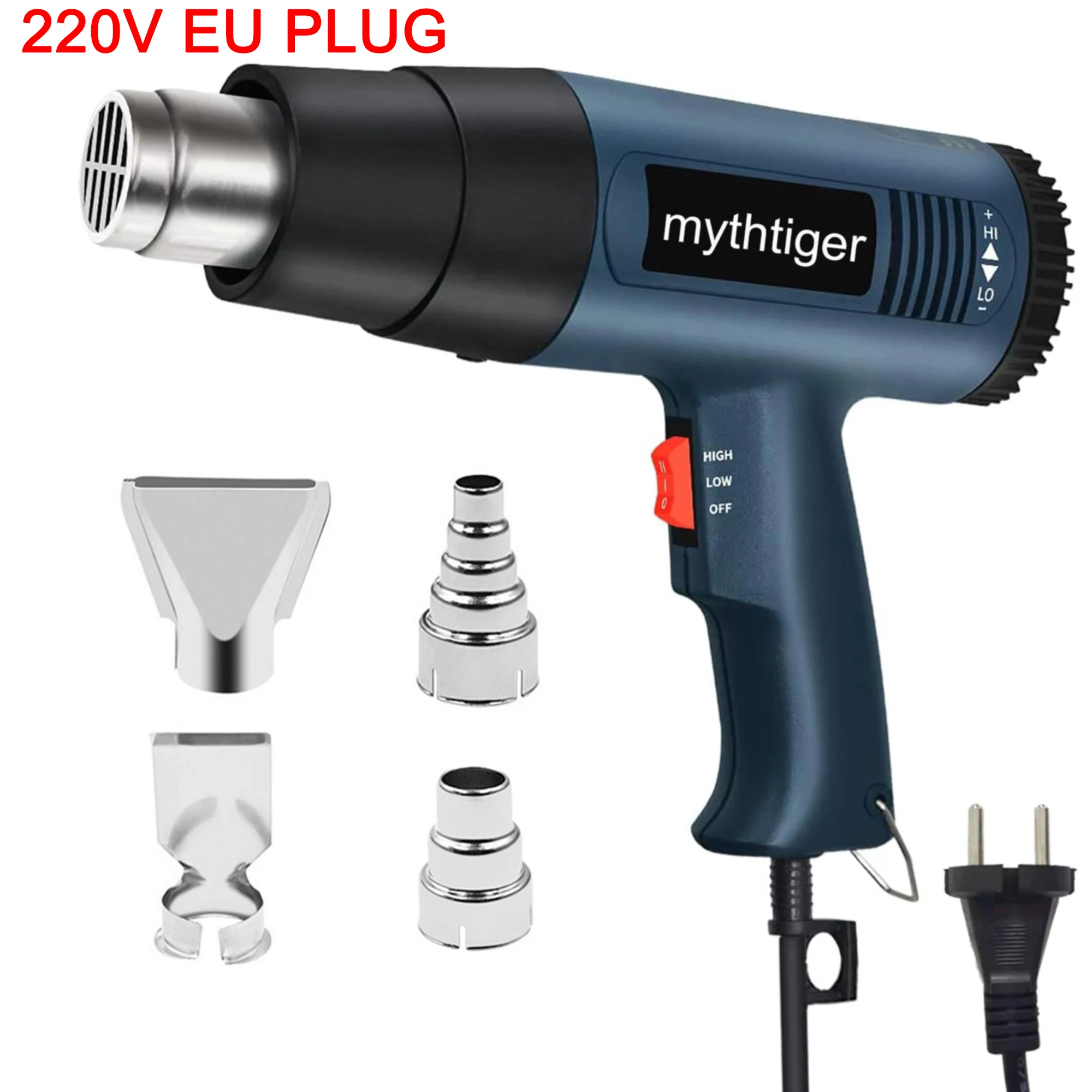 

Тепловая пушка 2000 Вт, профессиональный фен с регулируемой температурой 60-600, 4 насадки для зачистки краски «сделай сам», термоусадочный ПВХ и дома