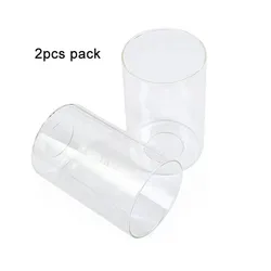 2pcs Pack Clear Glass Shade Cylinder Light Fixture Replacement Cover for Chandelier Wall Sconce Pendant Light