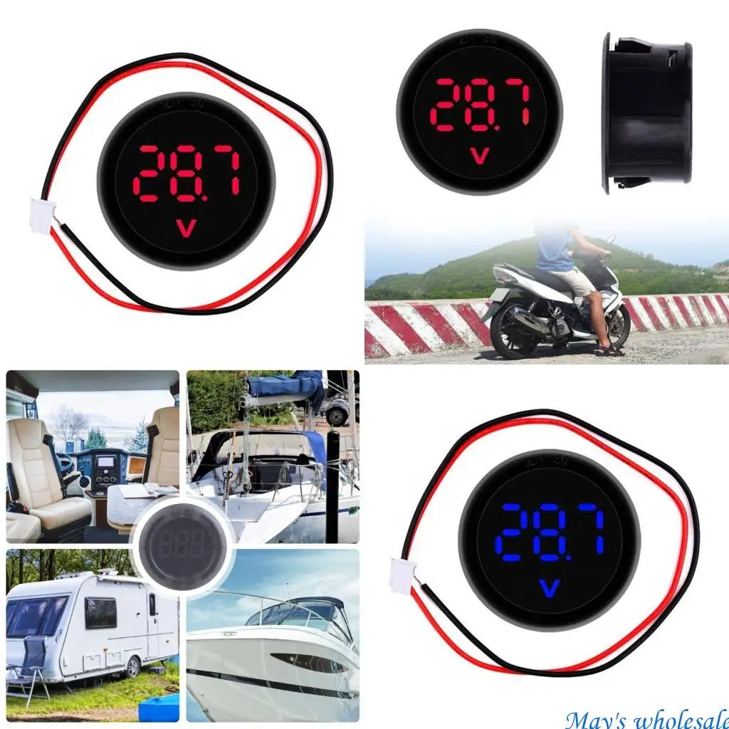 

6pcs Digital Voltmeter DC4-100V 3 Digit LED Display For Car Motorcycle Truck Boats Monitoring Easy Installation 448A
