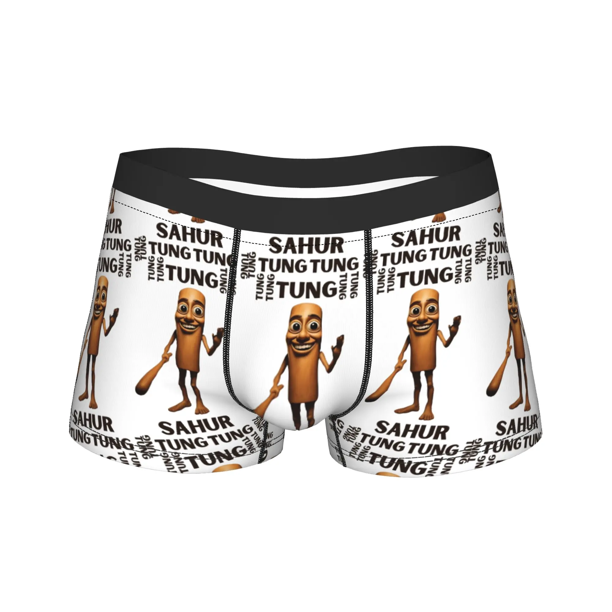 

Tung Tung Tung Sahur Funny Meme Boxer Brief Underwear Quality Men Novelty Boxershorts Design Large Size Panties