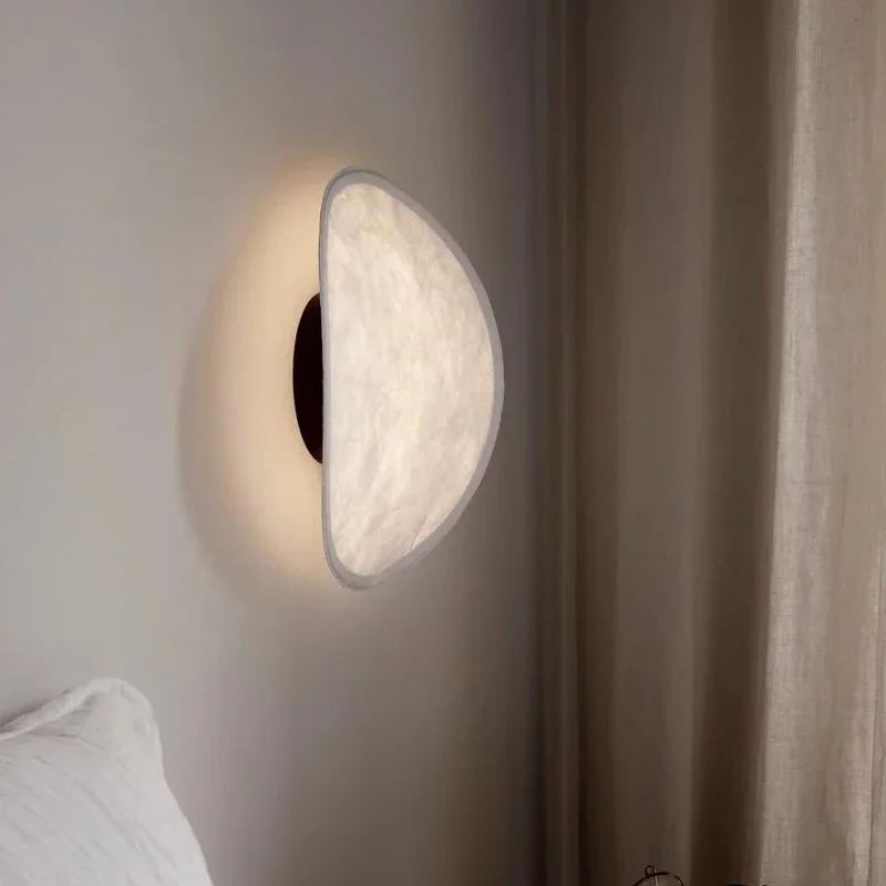 

French Cream Wind White DuPont Paper LED Wall Light Luxury Simple Design Light Living Room Bedroom Study Background Wall Light