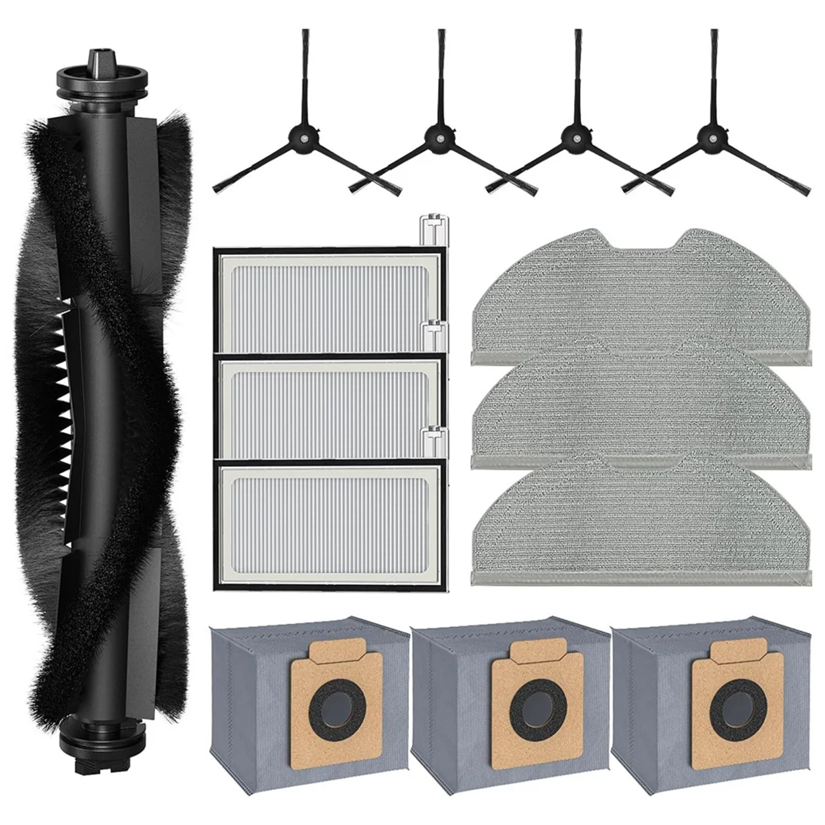 للمكنسة الكهربائية الروبوتية Eufy X8 Pro، ملحقات X8 Pro، فرشاة جانبية رئيسية، فلتر Hepa، أكياس غبار من القماش
