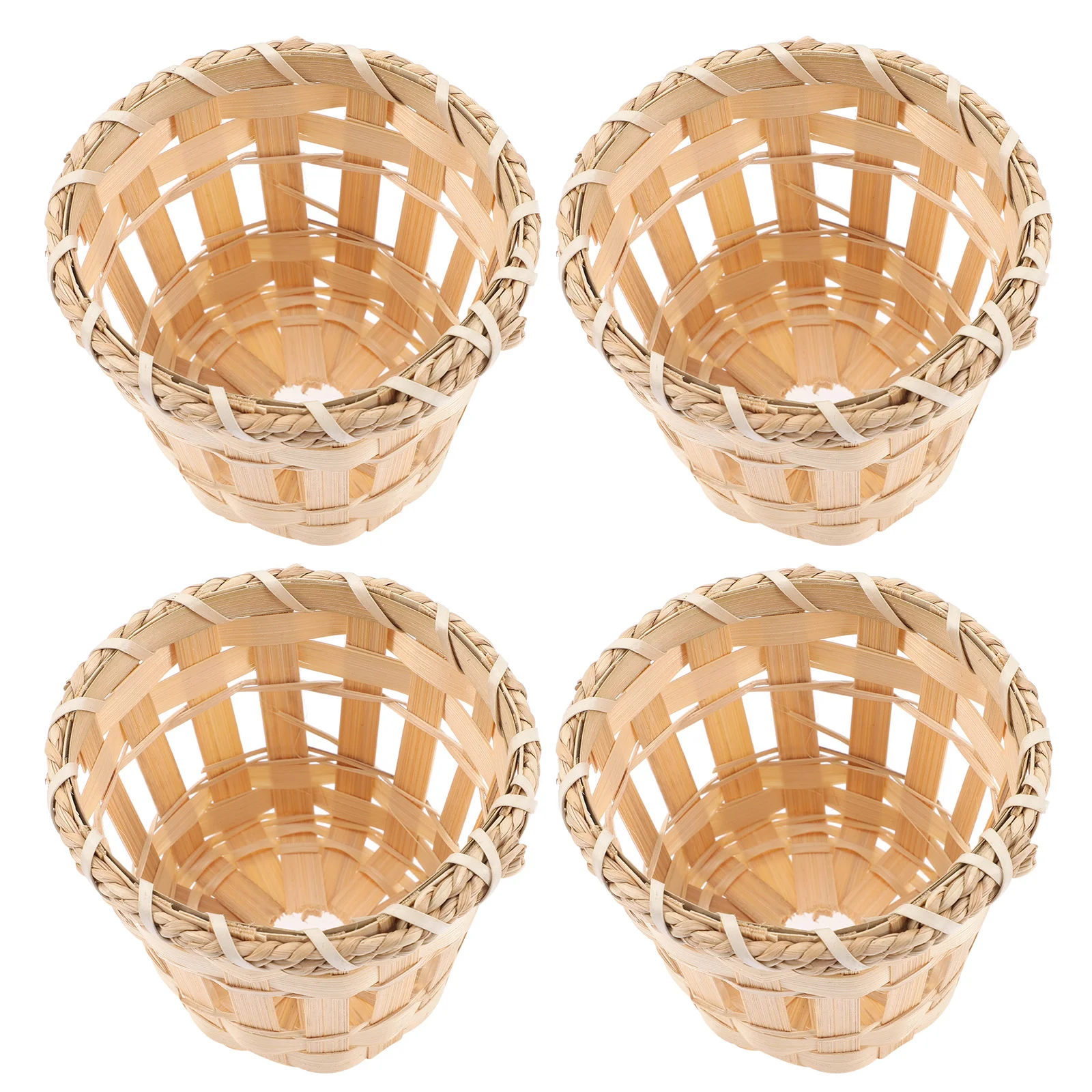 

4 Pcs Small Lampshade Shades Barrel Bamboo Chandelier Household Drum Lampshades for Ceiling Wall