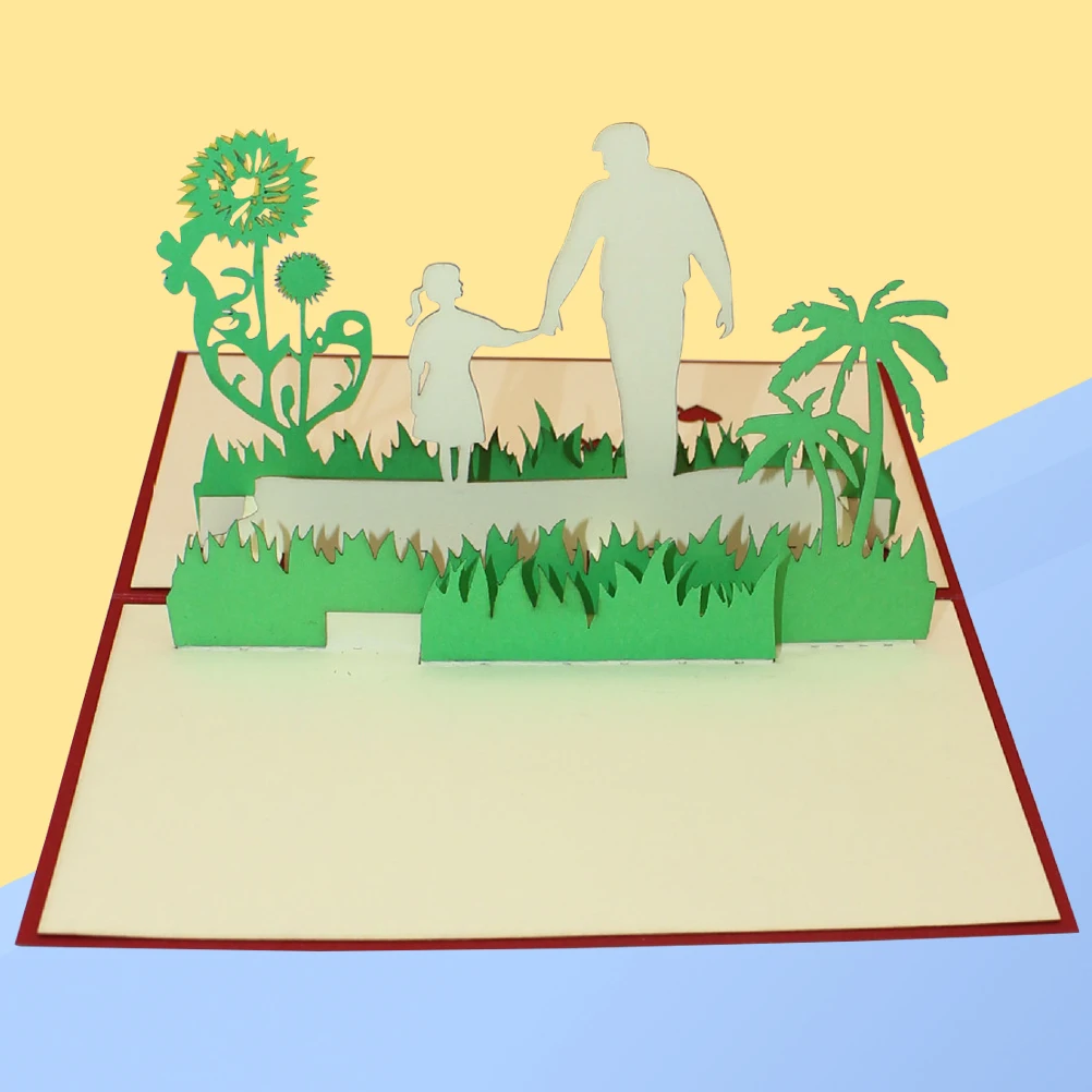 

3 D Sunflower Greeting Card 3D Three-dimensional for Father Father's Day up Cards Dad