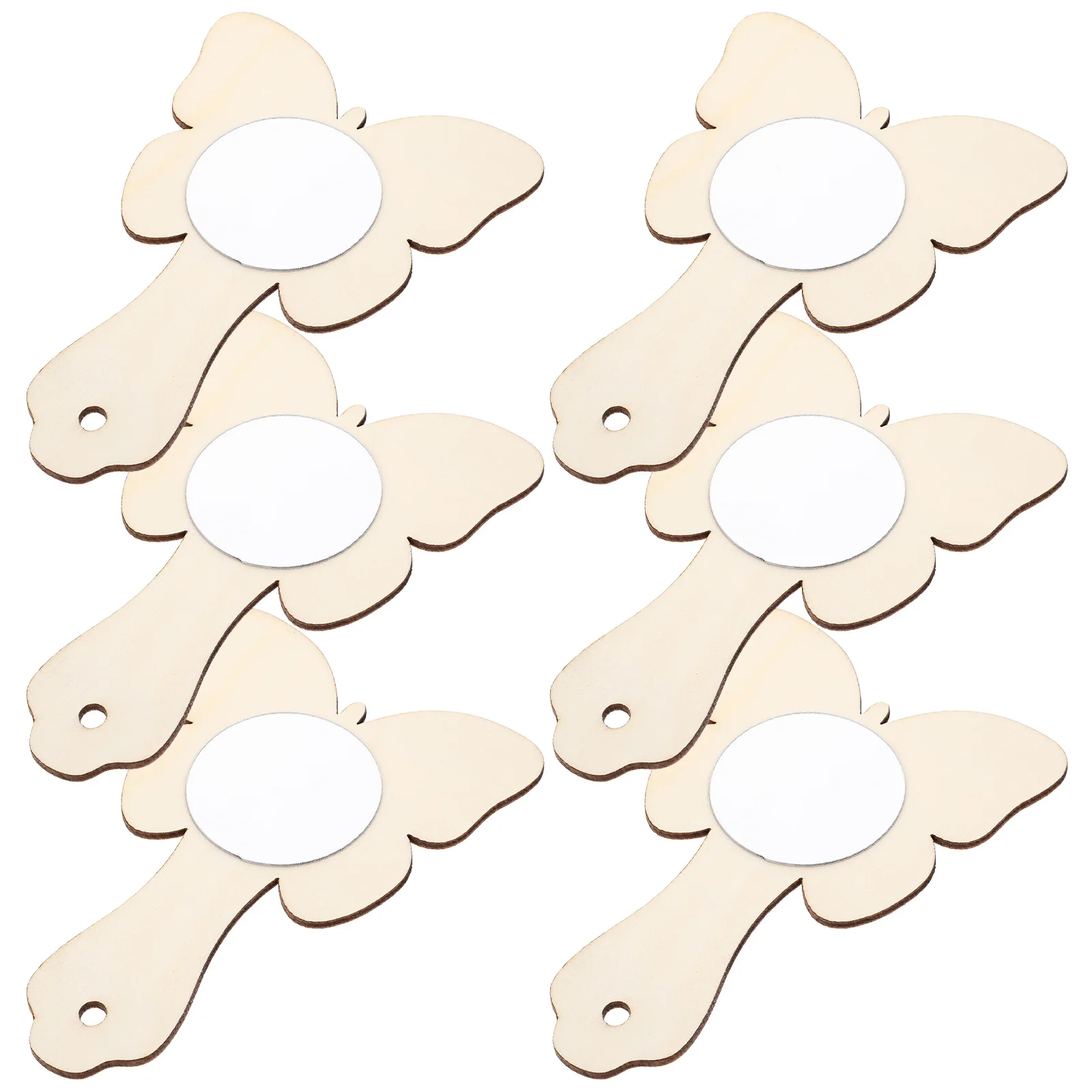 กระจกไม้ทำมือ DIY 10 ชิ้น กระจกไม้ขนาดเล็กสำหรับงานฝีมือ งานประดิษฐ์ตกแต่ง กระจกไม้ขนาดเล็ก