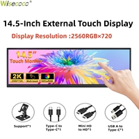 12.3/14.5 Inch 2560x720 Stretched Bar Auxiliary Secondary Screen HD-MI Touch Portable Monitor for PC Laptop Raspberry Pi 5/4/3