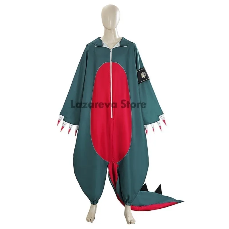 Lazareva Store Gachiakuta Guita Hebby Cosplay Dinosaur Onesie Jumpsuit With Tail Wig Mask Costumes Halloween Manga Cute Outfits view 5