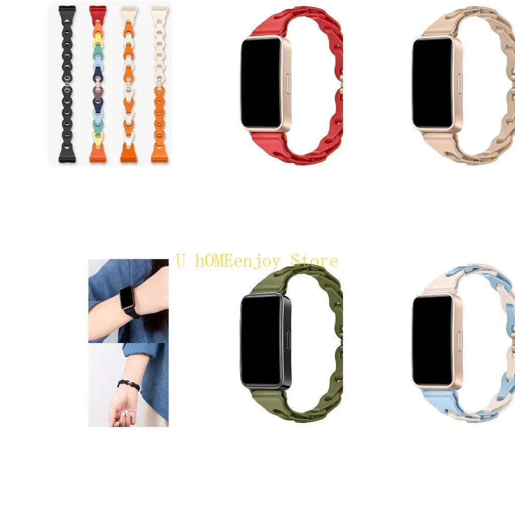 B0KF Stylish Wriststrap Band for Band 8/9/10 Intelligent Bracelets Sweatproof Wrist Watch Straps Scratch Proof & Waterproof