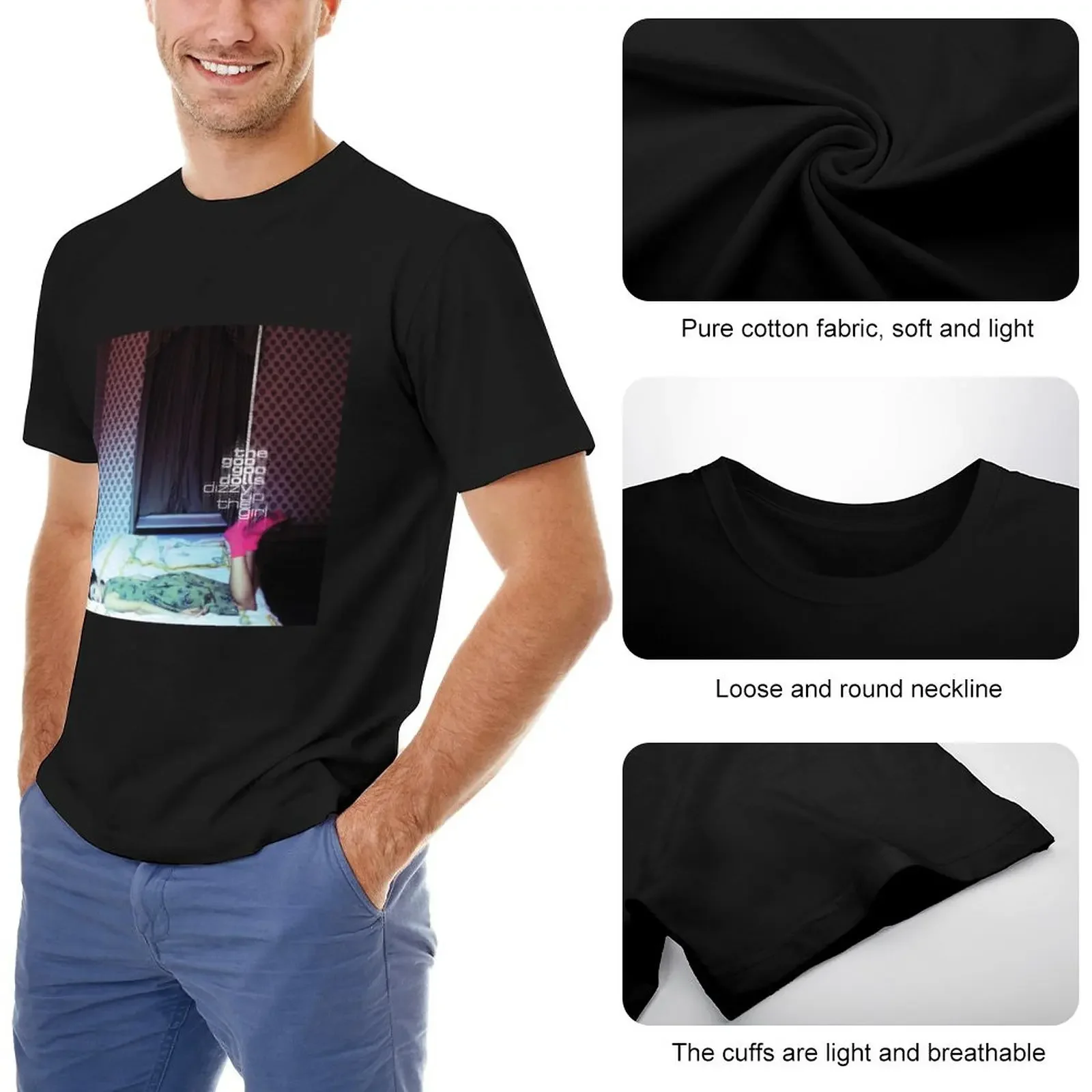 Dizzy up the girl T-Shirt blacks Short sleeve tee summer tops customs design your own t shirts for men cotton