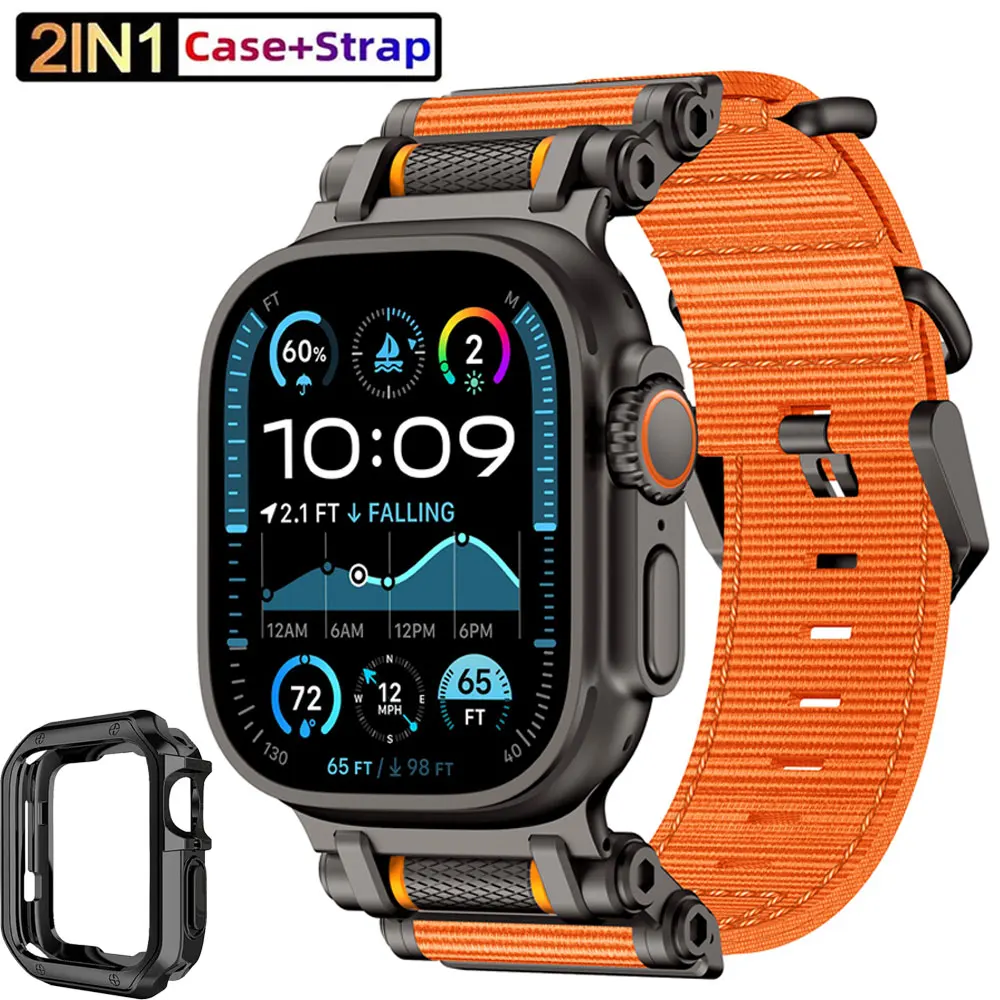 

Мягкий чехол из ТПУ для Apple Watch 10 11 46 мм 42 мм Ultra 3 49 мм, нейлоновый браслет-петля для Iwatch 9 8 7 44 мм 45 мм, защитный ремешок