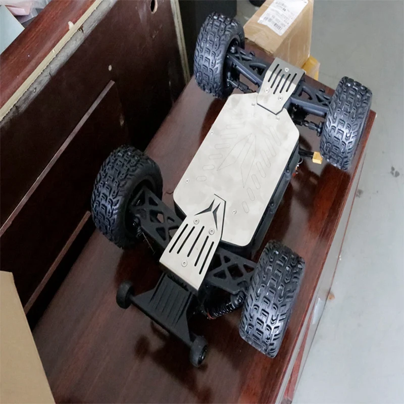 Edelstahl-Chassis-Rüstung vorne und hinten Schutz-Unterfahrschutz für 1/10 Arrma VORTEKS Big Rock RC Car Upgrade-Teile