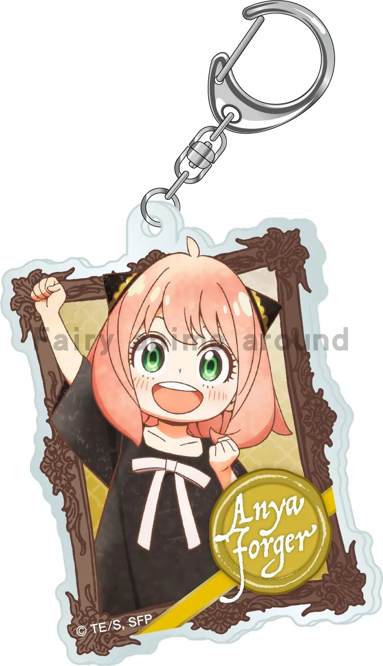 Game Yor Anya Forger Loid Damian Desmond Keychain Doll Anime Acrylic Keyring Pendant for Gift