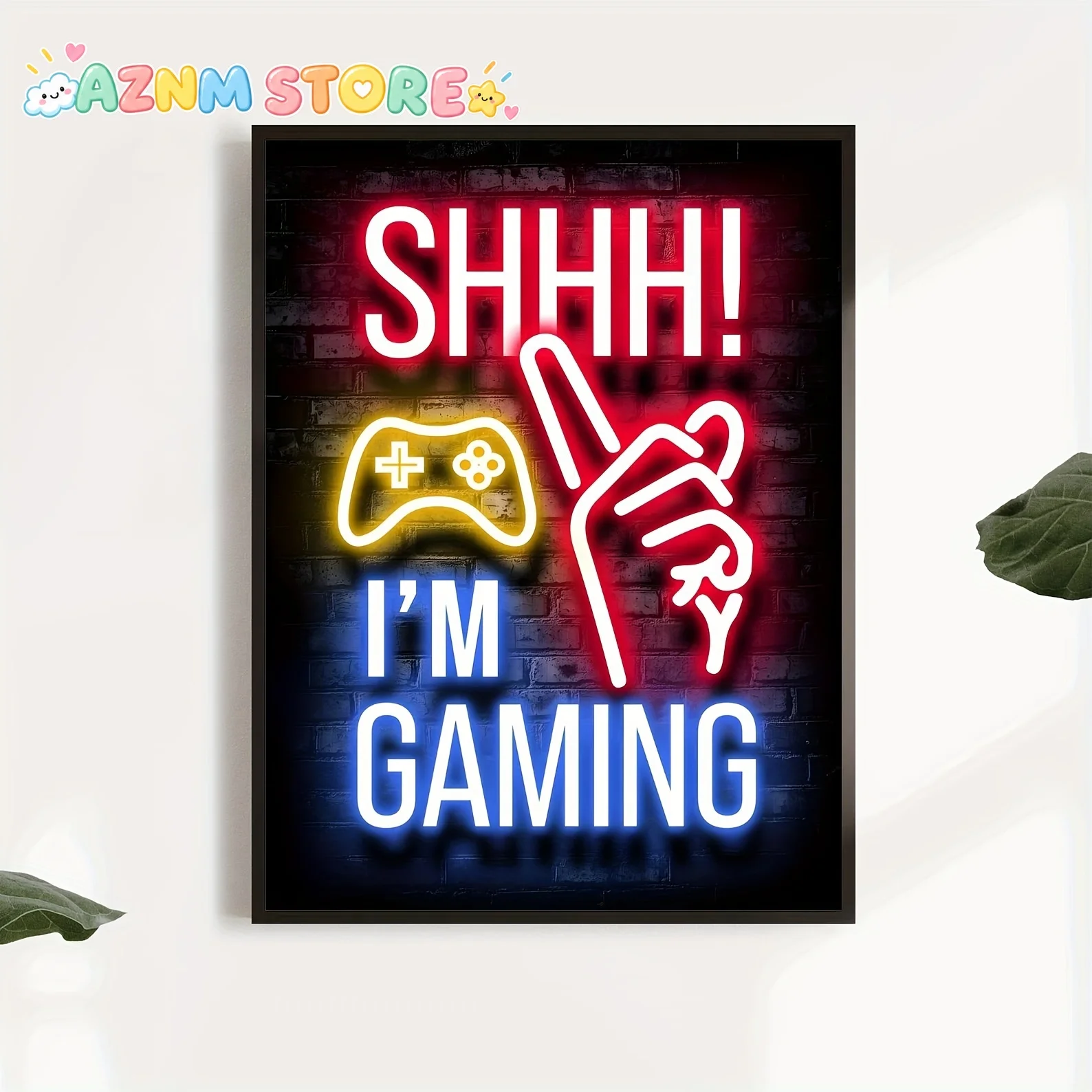 2027 1 unidad Póster de Juegos de Neón Vibrante - Decoración de Arte de Pared en Lienzo para Sala de Estar y Dormitorio con Diseño Único I Am Gaming