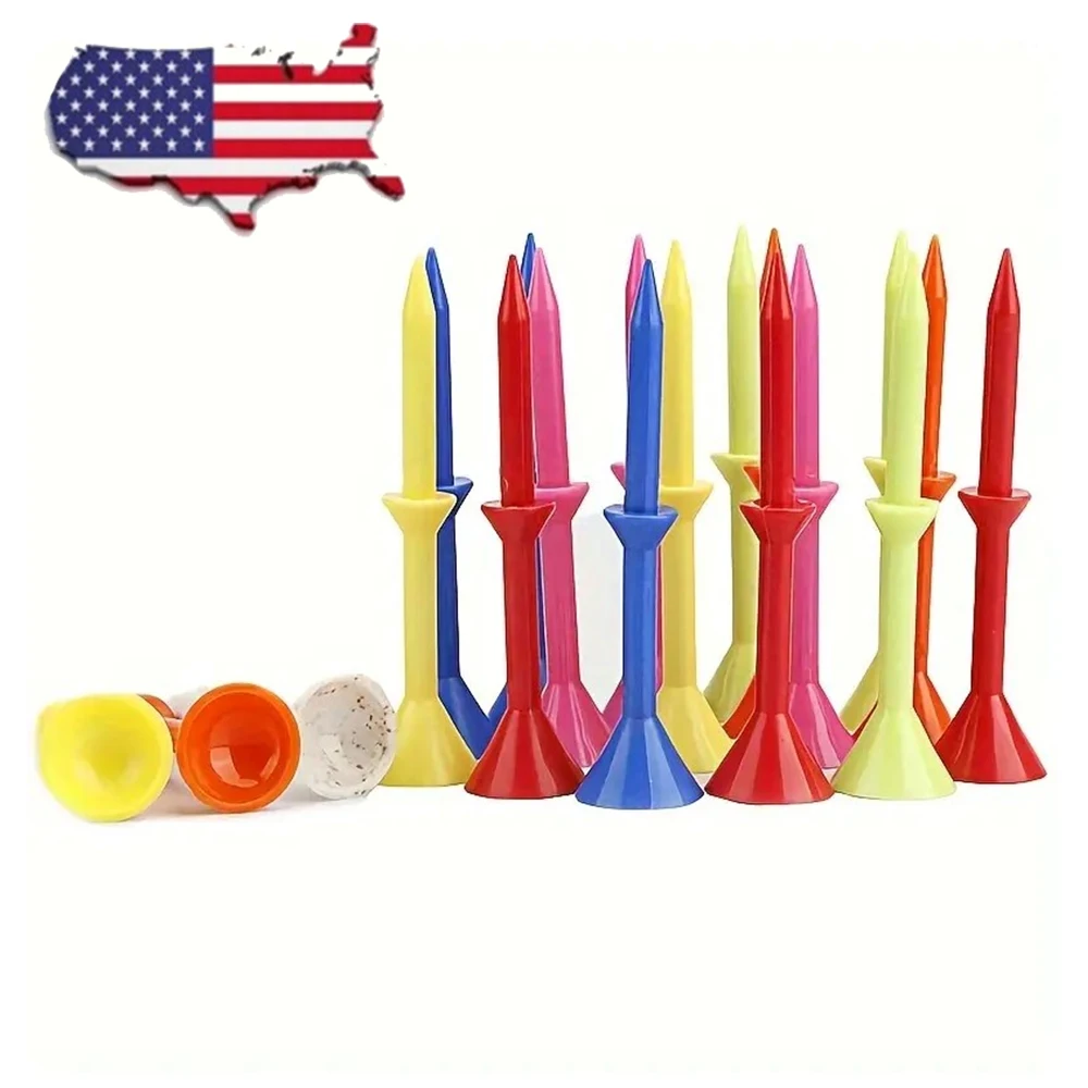 

50pcs Golf Ball Tees 83mm 3 1/4'' Mixed Color Nail PVC Durable Stable Reduce Friction Trianing Accessories Golf Sports Practice