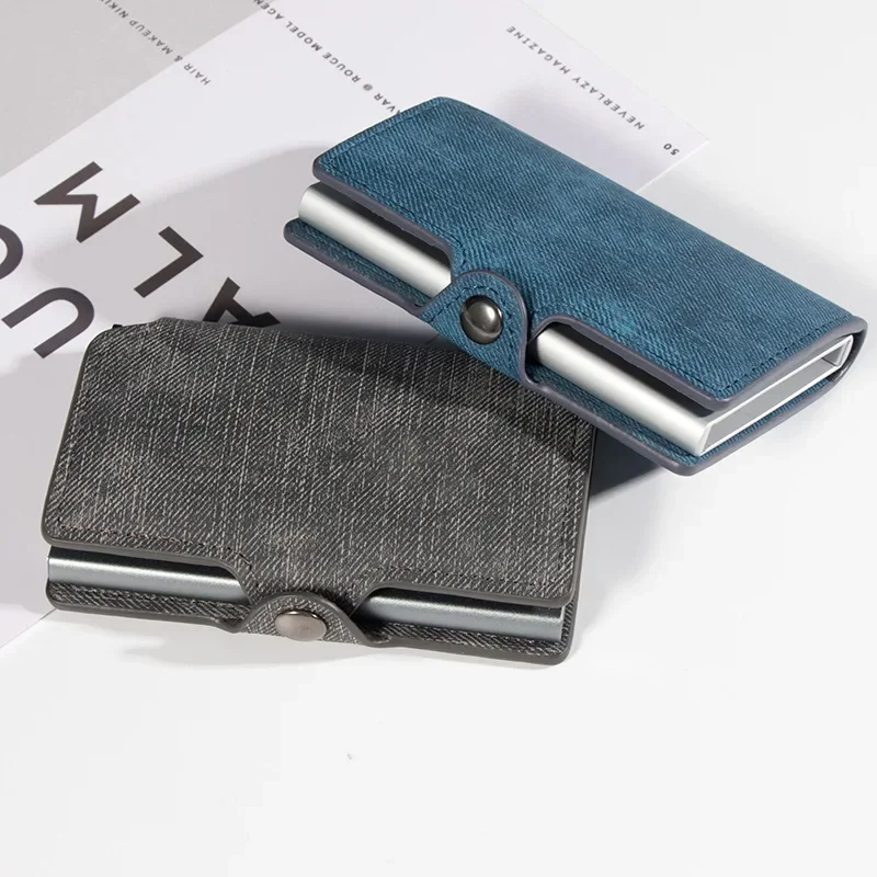 

Slim Minimalist Credit Card Holder Pop Up Card Wallet Rfid Money Bag Aluminum Metal Case Smart Cardholder for Men Women Cartera
