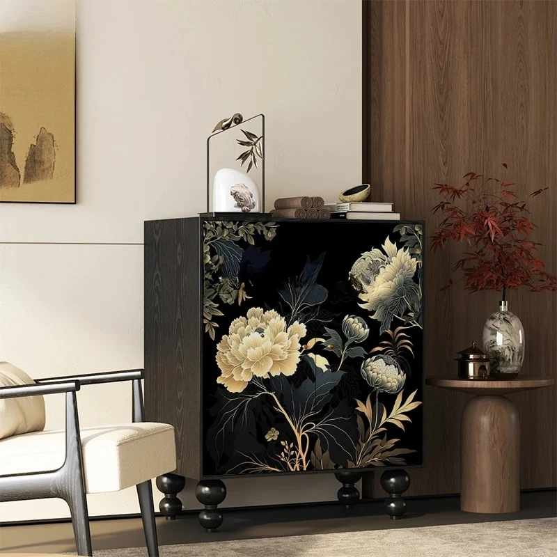 

HLZ French Chinese style solid wood shoe cabinet storage storage entrance cabinet