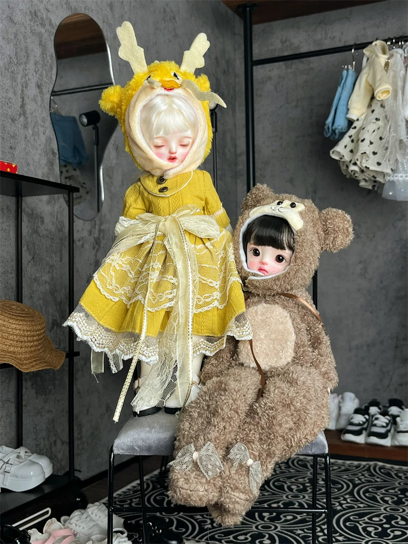 BJD doll clothes suitable for 1/6 size cute doll college climbing BJD doll clothes 1/6 skirt set doll accessories (2 points)