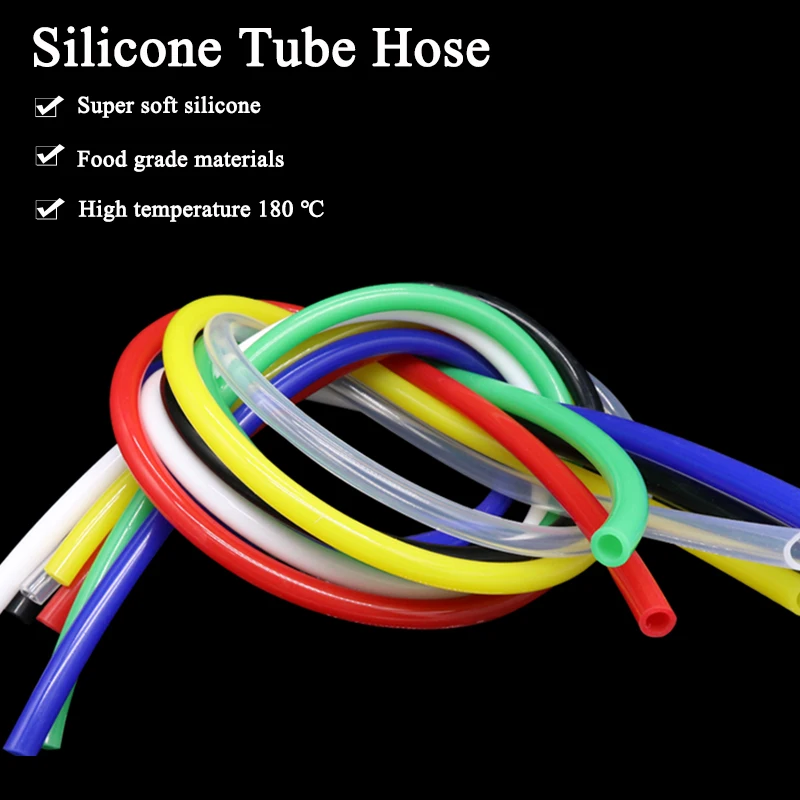 

1Meter Silicone Tube Flexible Rubber Hose ID1 2 3 4 5 6 7 8 9 10 mm Food Grade Soft Drink Pipe Water Connector Colorful Plumbing