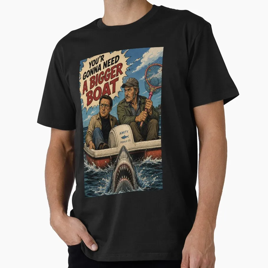 You're Gonna Need a Bigger Boat! Jaws Horror Movie T Shirt Retro Amity Island Great White Shark Graphic Tops Short Sleeve Tees