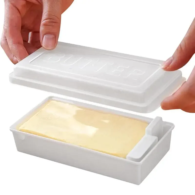 Butter Dish with Cover Butter Plates with Cutter Slicer Fresh-keeping Box Countertop Butter Box for Refrigerator Storage Home