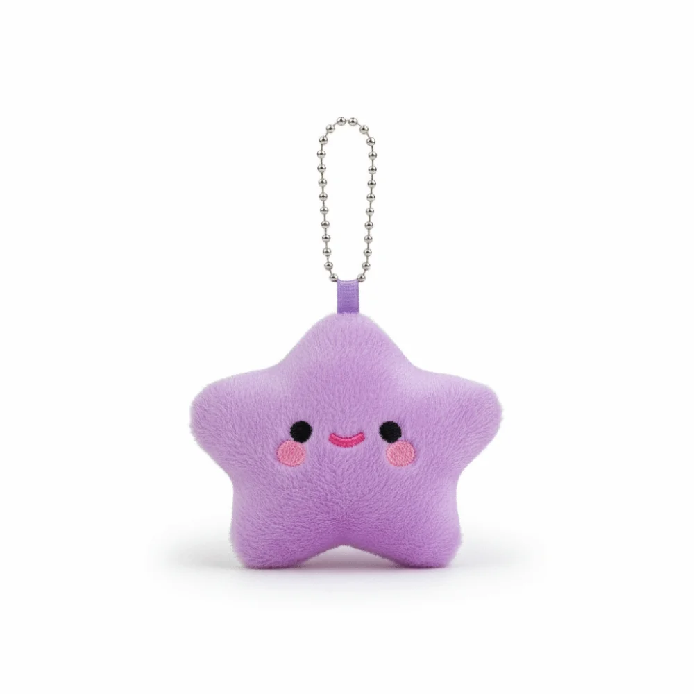 

Colorful Cute Stars Soft Toy Stars Keychain Fluffy Fashion Jewelry Car Key Rings Backpack Accessories