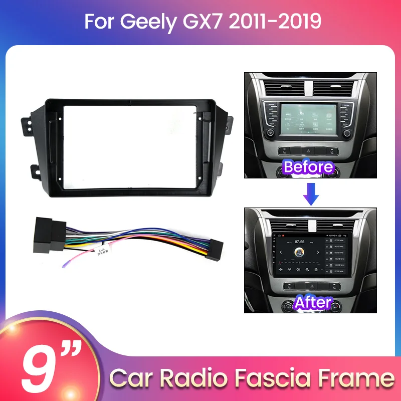 9 Inch Car Radio Fascia For Geely GX7 200-2019 Android Player Casing Frame Head Unit Stereo Cover car accessories frame