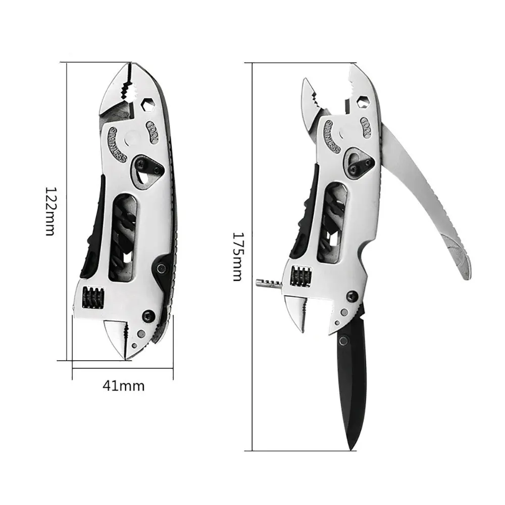 Multitool Pliers Pocket Knife Screwdriver Set Adjustable Wrench Jaw Spanner Mini Portable Outdoor Camping Pliers Survival Tool