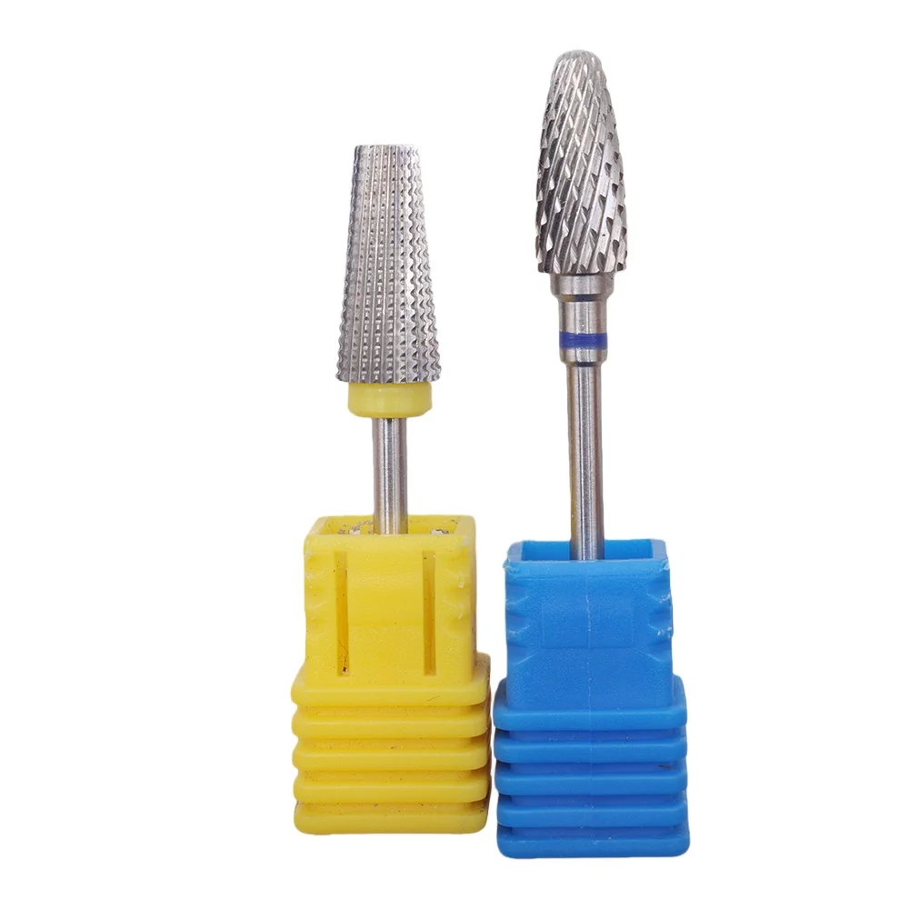 1개 전문가용 원뿔형 네일 드릴 비트 카바이드 3/32인치 밀링 커터 매니큐어용 로터리 버 전동 드릴 액세서리 도구