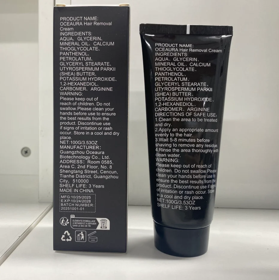 OceAura Men Hair Remover Cream Mild Formula with Aloe Vera Painless Depilatory for Body Arms Legs Bikini Line